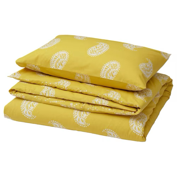 IKEA AROMATISK Duvet Cover And Pillowcases, Yellow, Full/Queen (305.692.79) NEW - Picture 2 of 5